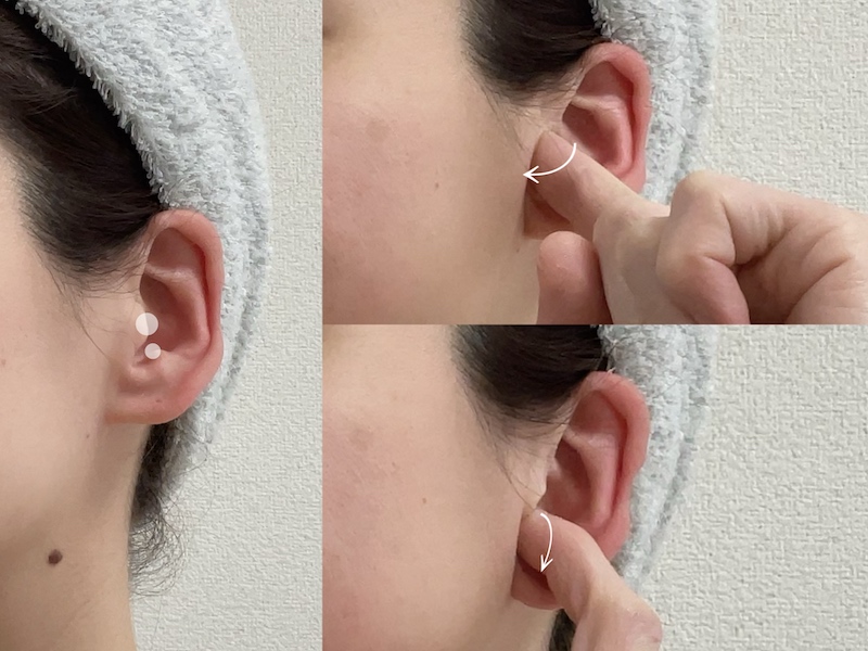 耳マッサージのやり方⑤耳の中の押す